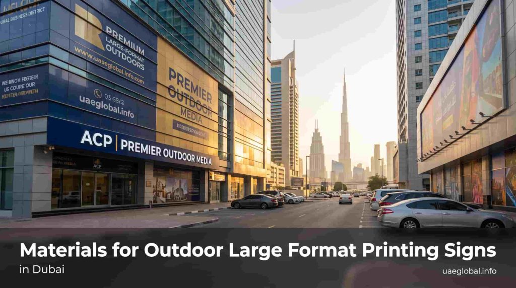 Large format printing materials for the outdoor signs in dubai