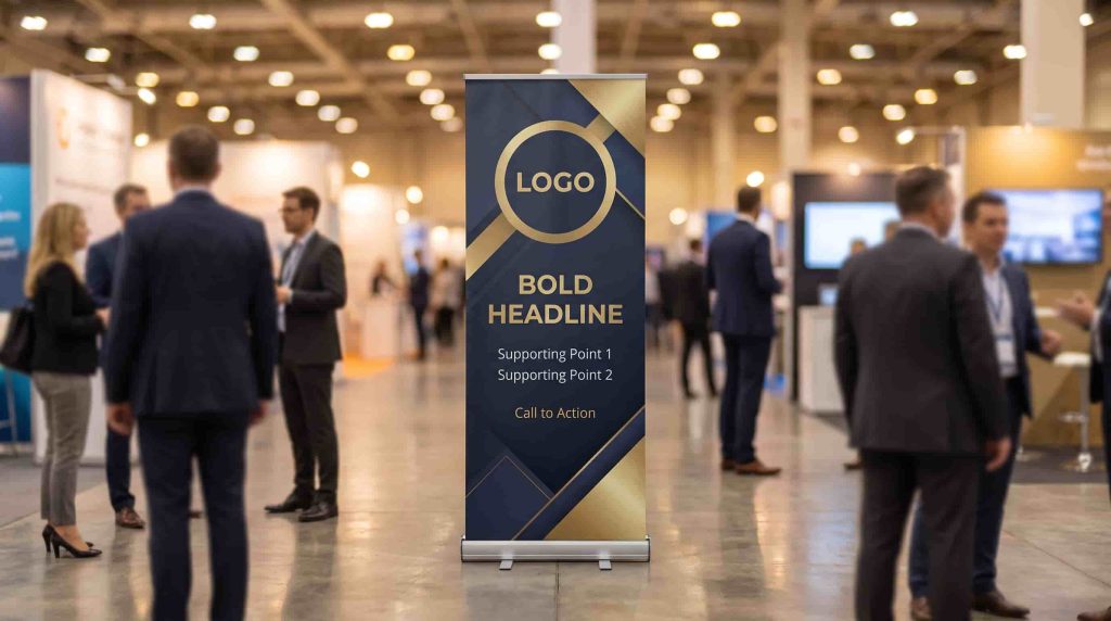 roll up banner South Africa trade show branded display content