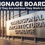 signage board Dubai commercial building outdoor signage fabrication